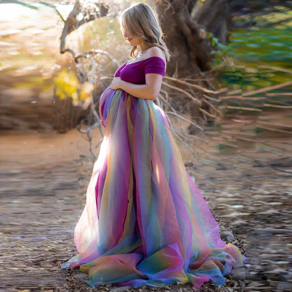 Tutu Rainbow Colors Baby Shower Photoshoot Dress - Fabhooks