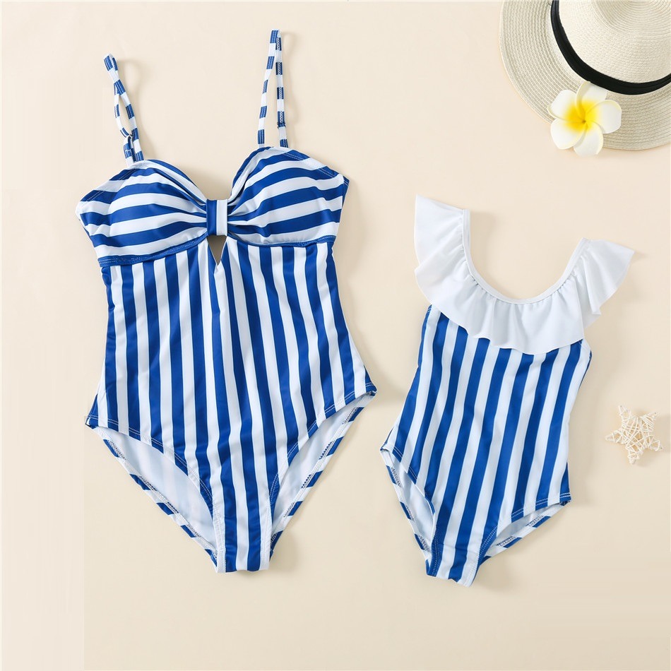 Yellow Striped One-Piece Mommy and Me Swimsuit – Fabhooks