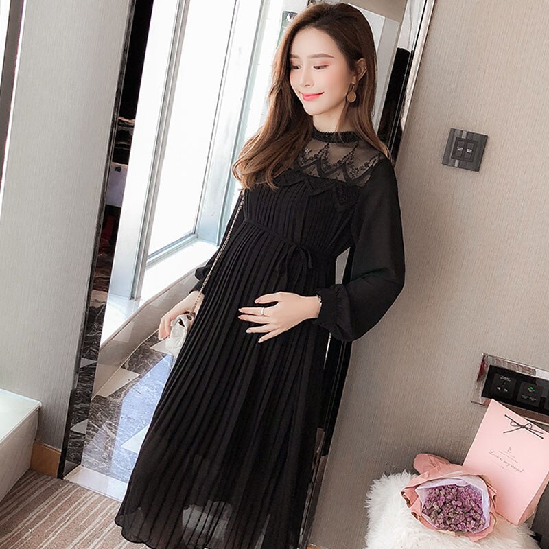 Black chiffon maternity dress sale