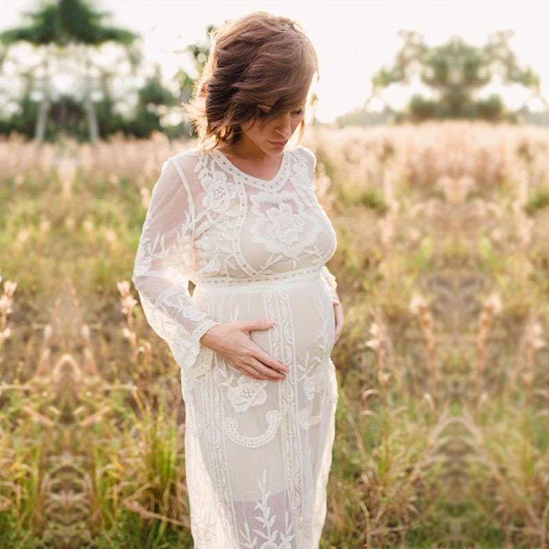 chinese dress ladies Buy Maternity White Lace Dress main image 0