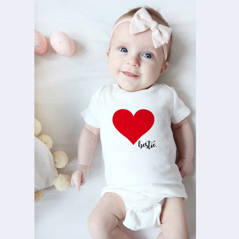 Daddy Mom and Me Heart Printed Bestie T-Shirt – Fabhooks