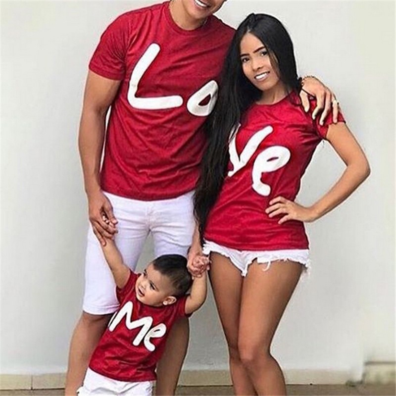 Family Cute Matching Outfits Couple Shirts T-Shirt Fashion Print T