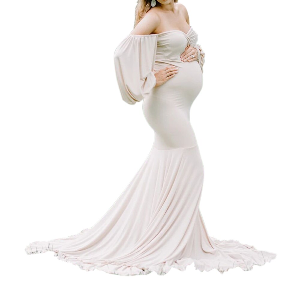 Maternity Trumpet Baby Shower Photography Dress