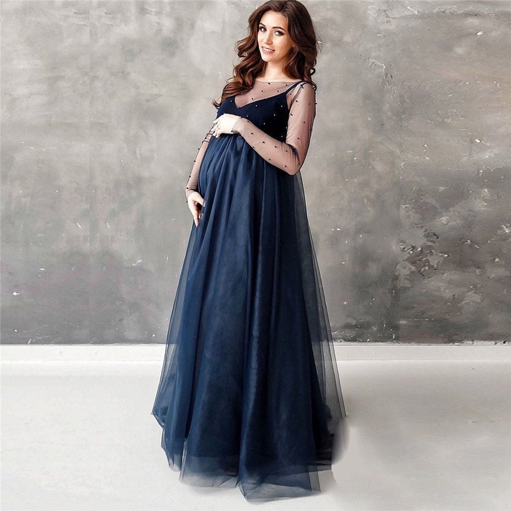 Cute Tulle Maternity Dress for Baby Shower Pregnancy Photoshoot