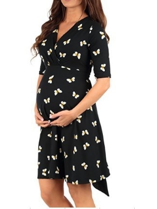 2 Piece Maternity Dress with Long Sleeve Sun Protection Shirt