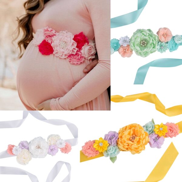 Sky Blue Maternity Sash & Daddy to be Corsage Set - Baby Shower Sash Baby  Boy Pregnancy Sash Keepsake Baby Shower Flower Belly Belt 